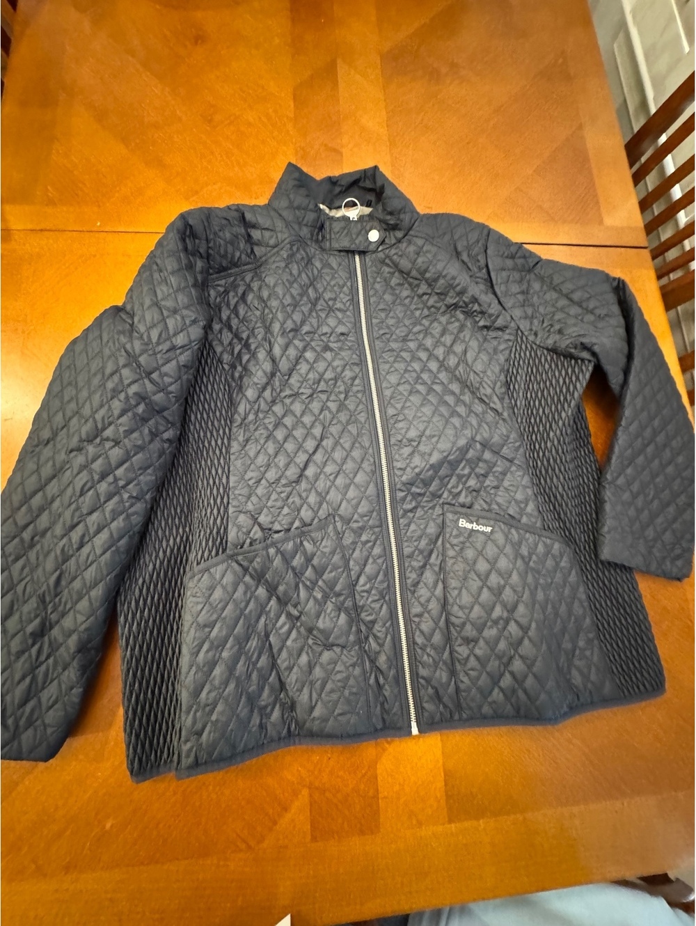 Barbour Quilted Jacket 1X Black with Side Stretch Panels 2805